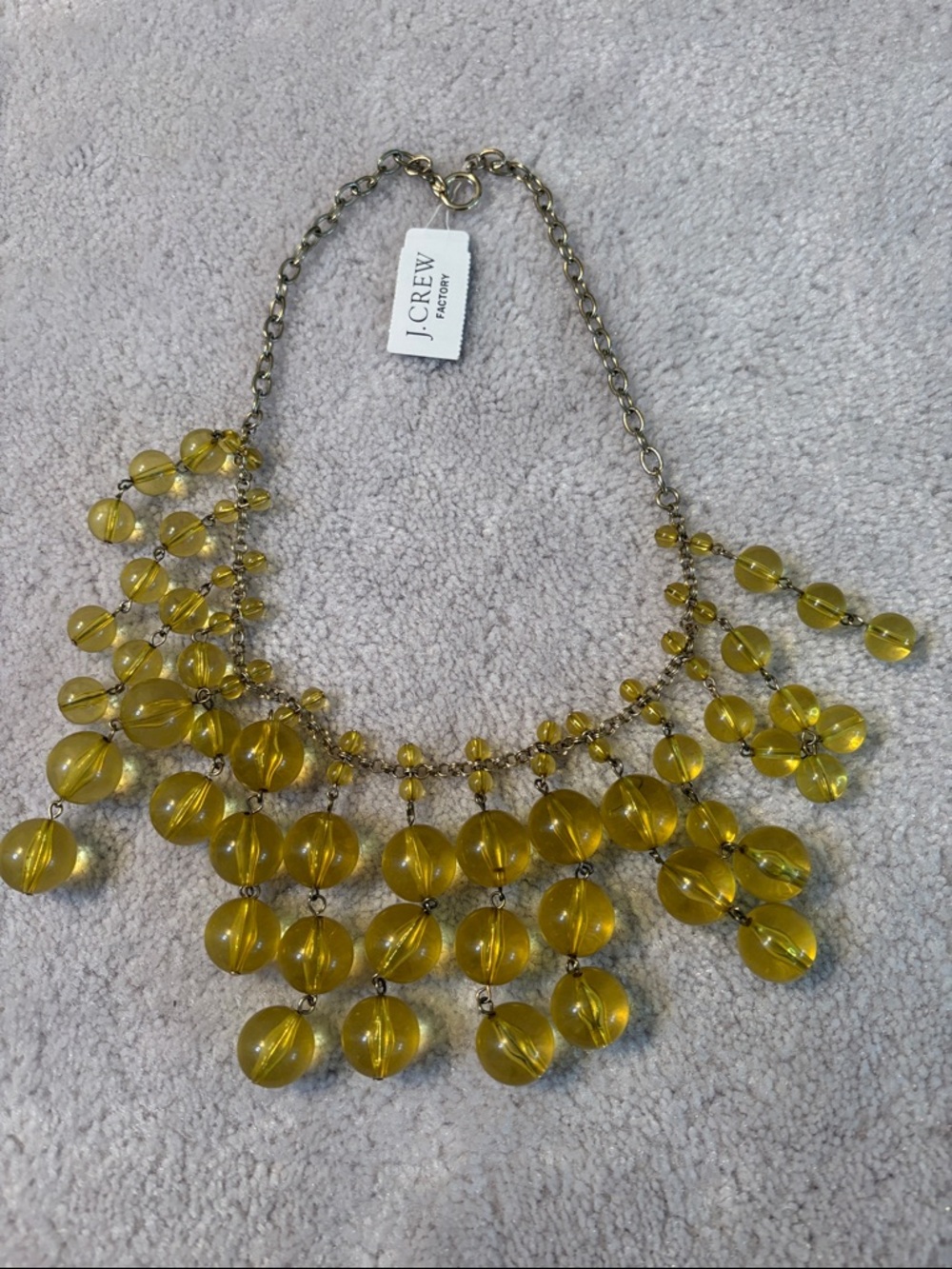 J. Crew Yellow Multi-Bead Bib Necklace